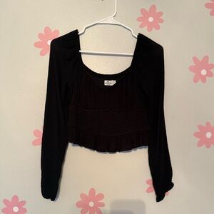 Hollister Black Long Sleeve Blouse